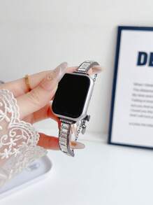 1 Pc Square Large Crystal Adjustable Bracelet Strap Compatible With Apple Watch Band 38mm 40mm 41mm 42mm 44mm 45mm 49mm (S10 42)Mm (S10 46)Mm, Simple And Luxurious Women's Wrist Strap Suitable For Apple Watch Series Ultra 2 S10 SE 9 8 7 SE 65 4 3 2 1 Gift