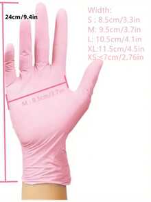 Powder-Free Disposable Light Pink Nitrile Gloves, Suitable For Kitchen, Bathroom, Bedroom, Salon, Tattoo And More - Baby Pink - View 2
