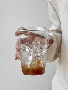 1 件/2 件创意高硼硅玻璃杯，简约透明咖啡或牛奶杯，返校季