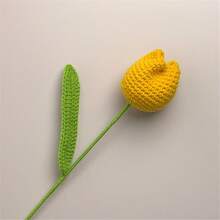 7pcs Artificial Woven Tulips, Crochet Flower Bouquet, Graduation Ceremony Gift, Wedding Party Decorations, Teacher Appreciation, Graduation Favors, Teacher's Day, Mother's Day, Valentine's Day Gifts, Home Decor, Summer Indoor Vase Decor