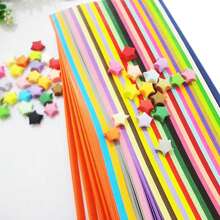 100PCS Origami-Lucky Stars Colorful Premade Origami-Paper Stars Hand-Made 3D Wish Star For DIY Projects