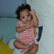Reborn Baby Dolls Girl Jaylan 23 Inch Soft Body Realistic-Newborn Anatomically Correct Real Life Baby Dolls African American Long Hair Babies Girl That Look Lifelike Baby Open Eyes