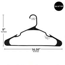 100-Pack Heavy Duty Plastic Hangers With Non-Slip Notches, Space-Saving Slim Design For All Clothing Types - No More Sliding Or Stretching, Closet OrganizersStandard Hanger Back To School Travel Essentials Room Decor,Home Decor,Bedroom Decor Storage Organization And Storage Puppy Keep Dress Shorts Phone Case Bikini Summer Dresses For Women Skirt Summer Dress Dresses Nails Jeans Tops White Dress Dresses For Women - Black - View 3