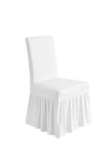 1/2/4件装纯色牛奶丝长裙式椅套，全覆盖防滑耐用可水洗高弹力，易于安装，通用家具保护套，适用于派对、婚礼、宴会、活动、餐饮、庆典等场合。