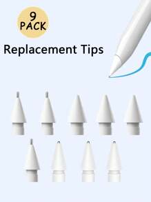 3/6/9 PCS Replacement Tips Compatible With Apple Pencil 1st/2nd Gen, Pencil Nibs Compatible With Ipad Pro Pencil 2/1 Gen,IPad Pro Pencil Sets Best Gifts For Christmas, Family, Friends, Birthday, Holiday Pen Accessories