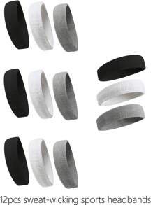 3pcs Women's Sports Headband - Moisture Wicking Sports Terry Cloth Sweat Bands Suitable For Tennis, Basketball, Running, Gym, Workouts Hair Band Turban Headband Sweatband