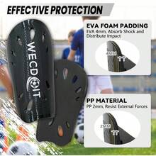 Soccer Shin Gua 1 Pair With Adjustable Straps For Youth Adults Football Shin Pads For Boys And Girls - A-Black - View 3