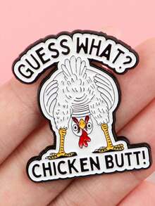 1PC Chicken Enamel Pin Funny Quote Brooch Pines Lapel Pins Badge On Backpack Clothing Accessories Animal Jewelry Friends Gifts - Multicolor - View 5