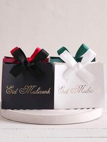 10pieces Of Exquisite Mini Gift Boxes Specially Designed For Eid Al-Adha, Elegantly Designed In Black, Green And White, Red, Uniquely Gold Plated, With Luxurious Ribbons. Suitable For Candies, Chocolates And Small Gifts. Perfect For Festive Celebrations, Special Occasions And Heartfelt Surprises. Elegant Packaging For Unforgettable Moments - Multicolor - View 9