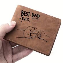 Fist-Shaped Personalized Wallet With Engraved Family Names | Customized Fist Style Names For Dad/Mom/Kids | Creative Gift For Father's Day, Mother's Day For Men Wallet Mini Wallet Purse Wallet Men Wallet Leather Small Wallet - Multicolor - View 11