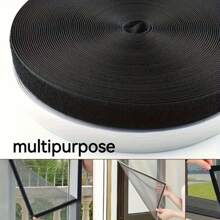 300cm/119in Total Length Dual-Sided Adhesive Tape, 150cm Hook & Loop, Self-Adhesive, Black/White, 2cm/4cm Width, Suitable For Office Desk & Home Decor Back To School