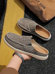 Mocasines slip-on para hombre, zapatos slip-on de lona casual, el talle es pequeño