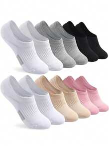 6 Pairs Women Mixed Color Low Cut Athletic Socks, Suitable For Sports, Cycling, Fitness And Casual Wear, Riding Socks | Subtle Fashion | Elastic Fiber Comfort, Cute Socks