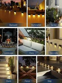 8 Pack Solar Deck Lights Outdoor Solar Step Lights Led Solar Lights For Outdoor Stairs, Step, Fence, Yard, Patio, Tap Lights, And Pathway