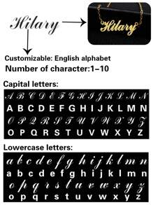 Customized Stainless Steel Name Necklace, Personalized Matte Simple Custom English Alphabet Font, Suitable Gift For Couples, Friends, Mother's Day, High-End Gift For Mom, Gold Fashion Jewelry Choker, Perfect Gift For Anniversary, Wedding, Friends Gathering, Back To School, Classmate Reunion,Gold,Stylish,Colorful,Vintage,Simple,Unisex,Casual,Cuties,Custom,Personalized,Unique,Ideal Gifts For Him,Ideal Gifts For Her,Her,Boyfriend,Girlfriend,Dad,Mom,Family,Friends,For Anniversaries,For Birthdays,For Graduation,For Prom,For Party,Jewelry,Jewelry