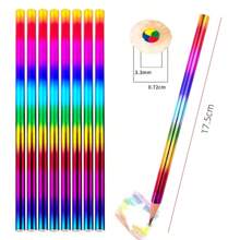 8 matite colorate, singola linea a quattro colori, penna arcobaleno a colori multipli, colori sfumati, sette colori misti, per disegno di bambini e ragazzi