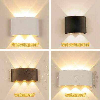 CANMEIJIA 多光源 LED 户外防水壁灯，暖色/中性色/冷色灯光选项，适用于家居装饰，适用于阳台、庭院、街道、花园、门廊、房间、客厅、厨房、卧室、走廊、楼梯间、阁楼、商店、外墙，AC85-265V