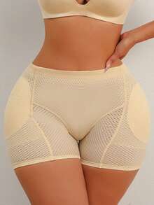 Women's Padded Butt Lift Shaping Panties Tummy Control Shapewear With Fake Ass Valentine's Day Wedding Couple - Apricot - View 8