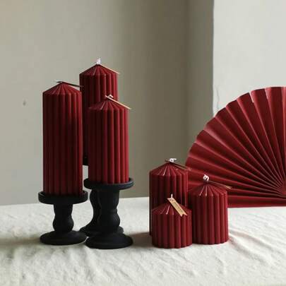 1pc, Nordic Retro Church Cylindrical Scented Candle, Smokeless Aromatherapy Candle, Suitable For Home Decoration, Party Gatherings, Table Decoration, Holiday Gifts, Dinner, Banquet/Party, Relaxation/Meditation, Atmosphere Lighting