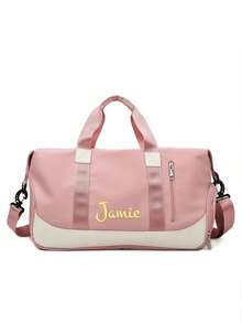 1pc Personalized Customized Name Sports Fitness Bag, Wet And Dry Separation Gym Training Bag, Large Capacity Swim Travel Handbag, Water-Resistant Short-Distance Travel Luggage Bag, Fitness Yoga Storage Bag, Suitable For Daily Use And Can Be Given As Gifts For Family, Friends, Girlfriends, Christmas, Easter, Spring Festival, Mother's Day, Father's Day, Women's Day, Valentine's Day, Teacher's Day, Nurse's Day, Birthday - Multicolor - View 6
