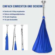 1PCS Blue Elastic Hanging Hammock Yoga Swing 360° Rotatable Loading Capacity 200 Kg Wear-Resistant Robust Relax Swing Hammock For Home Outdoor Garden - Blue - View 6