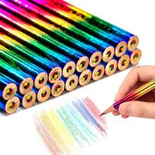 8 matite colorate, singola linea a quattro colori, penna arcobaleno a colori multipli, colori sfumati, sette colori misti, per disegno di bambini e ragazzi
