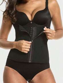 Đai nịt bụng định hình eo có khóa kéo, đai nịt eo thoáng khí, đai phục hồi sau sinh có thể điều chỉnh với khóa kéo và gọng thép. - màu đen - Xem 13