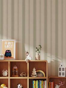 1 件简约绿色和蓝色条纹图案厚剥离粘贴壁纸，可移除和可修剪，适用于儿童/托儿所房间装饰、学龄前/宿舍活动区墙面翻新、橱柜贴纸，15.75x47.24/94.49/141.73 英寸