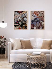 2 幅红樱桃海报手挂画幸运挂画 8 球墙艺术星墙印刷品时尚墙饰复古海报客厅墙壁装饰无框