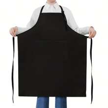 1pc Plus Size Bib Apron, Oversized Adjustable Men Women Chef Apron With 2 Pockets, Suitable For Indoor & Outdoor Cooking, Kitchen Use