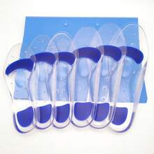 1 Pair Thick Silicone Gel Shoe Insoles, Shock Absorbing Foot Massage Support Cushions For Sports Shoes, Leather Shoes, And Casual Shoes, Shoes Accessories - Clear - View 5