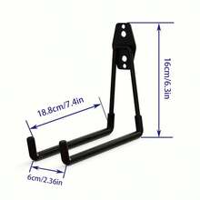 重型钢制车库储物挂钩，带防滑涂层；实用的壁挂式挂钩，用于悬挂自行车、梯子和园艺工具；黑橙色，1 件/2 件橙色，黑色