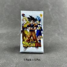 bandai 1 Paquete/5 Piezas Tarjetas de Goku hijo, Vegeta Saiyajin, Cartas raras de colección de intercambio TCG de Anime de Batalla como regalo y juguete