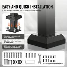 Outdoor Handrails For 1-2 Steps, Stair Hand Rail Kit With Installation Tools, Durable Carbon Steel Railings For Seniors, Ideal For Concrete Steps, Porch & Deck, Black Retro Arch Design - Outdoor Handrails Black - View 2