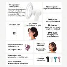 JBL WAVE FLEX 2 Noise-Proof In-Ear Wireless Bluetooth Earphones, Blue - Blue - View 2