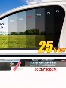1 Roll 50x300cm/19.68*118.11in 1/5/15/25/35/50% VLT Car Window Tint Window Privacy Film, Car Shade Front Windshield, Heat & UV Block And Scratch Resistant, Blackout Window Film Auto Car Windshield Sun Shade Roll,Privacy And Privacy Prevention, High Light Transmission Does Not Block The Line Of Sight, Protection Of Privacy And Driving Double Protection! Add Installation Kit