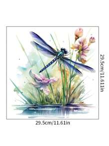 1 Pc Peach Lace Vivid Dragonfly Toilet Decal, Removable And Reusable Easy To Stick Suitable For Waterproof Floral Bathroom Decoration, Elegant Removable Home Aesthetic Art, Room Decoration