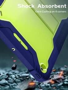 Shockproof Military Grade Anti-Fall 1pc Champagne Gold Transformer Robot Armor Tablet Case Compatible With IPad With Pencil Slot (Some Models) Spring Gift - Yellow - View 6