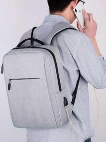 Business Backpack Computer Bag Middle School High School Backpack Large Capacity Travel Bag Korean Men's Backpack - Grey - View 2