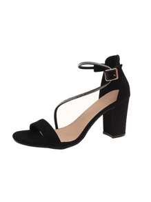 Nuovi sandali da donna primavera/estate 2025, design con cinturini, punta aperta, sexy, tacchi alti chunky neri, tacco medio, fibbia alla caviglia, moda e versatili