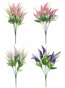 1PC/4PCS/8PCS 18.90Inch Artificial Lavender Artificial Plastic Plant Suitable For Home Wedding Kitchen Garden Courtyard Window Box Office Desk Center Decoration Indoor And Outdoor Decoration