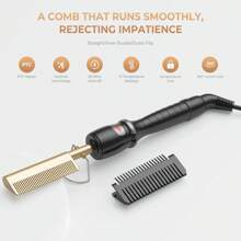 UKLISS Electric Hot Comb With Digital Display Hot Comb Hair Curler Professional High Heat Ceramic Hair Press Comb, Multifunctional Copper Hair Straightener For Thick Hair,Gifts For Men Women Gift Ideas Unique Gifts Top Cool Gifts Gifts For Her Gift Sets