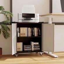2 Doors High Garage Storage Cabinet With Wheels, Locking Steel Rolling Tools Chest With Handle, Metal Storage Cabinet With 1 Shelves For Garage, Home, Office - Light Gray and Dark Gray Color Matching - View 2