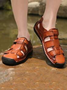 Men's Summer New Casual Sandals Plus Size, Lightweight Sports Beach Water Outdoor Slippers - Brown - View 7