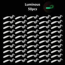 50 件仿生软虫鱼饵、卷尾蛆、PVC 卷尾鱼饵、无铅淡水和咸水人工鱼饵