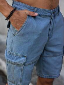 Short cargo en jean ample et pour hommes