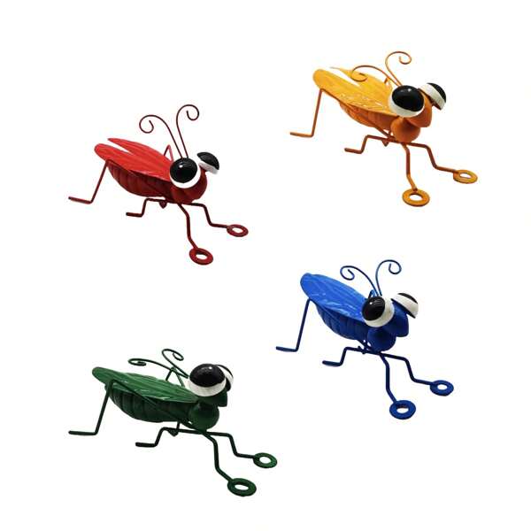 4pcs Locust Statues, Small Insect Sculptures, Suitable For Indoor And Outdoor Use, Home Garden Decor, Living Room Decoration, Flower Pot Decor, No Power Needed New Year Holiday Decoration