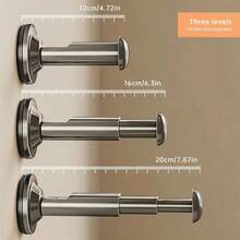 1 件商用衣架收纳架，浴室吸盘挂钩，阳台壁橱伸缩衣架，无需钻孔吸盘安装，长度可调，塑料材质，简约风格节省空间，家庭衣物收纳，衣物整齐有序 - 彩色 - 查看 3