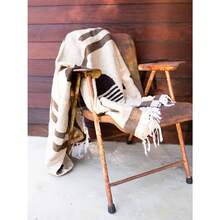 Tan Mexican Blanket By Laguna Beach Textile Co Beach Yoga Camping Or Drative Throw Blanket Traditional Handmade Serape Wheat Sol - Wheat - View 7