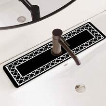 1pc Rubber Faucet Absorbent Pad, Bathroom Faucet Splash Pad, Mudguard, Moisture-Proof And Non-Slip Faucet Pad, Kitchen Countertop Accessories. Protect Your Kitchen Countertop. - Multicolor - View 5